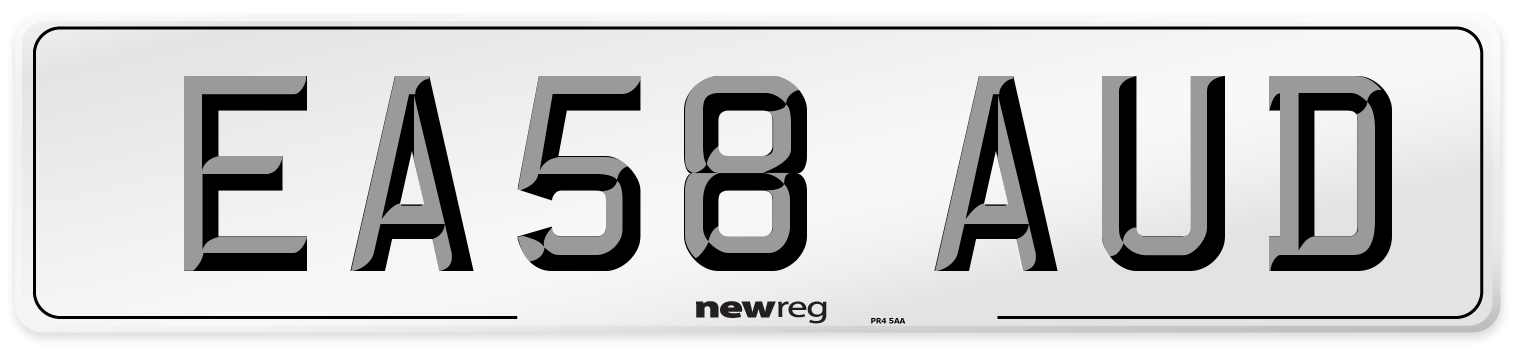 EA58 AUD Number Plate from New Reg